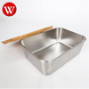Bamboo Lid Stainless Steel Food Container Food Packaging Containers Leakproof Metal Bento Lunch Box Stainless Steel Food Carrier