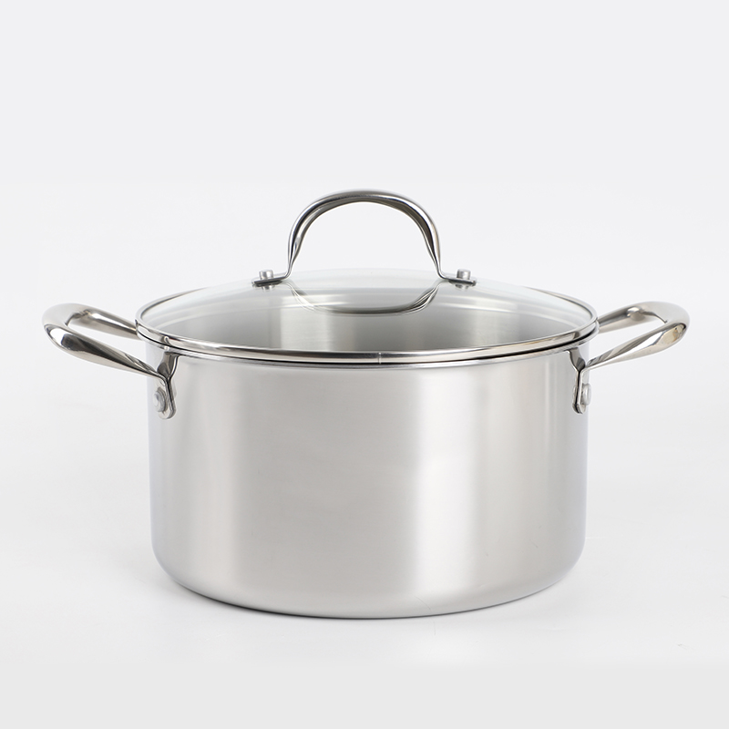 10 Piece High Quality Wholesale 18/10 Triply Stainless Steel 3 Layer Pots And Pans Steamer Set Cookware Set Saucepan Frying Pan