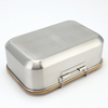 New Bamboo Lid Stainless Steel Food Container Food Packaging Containers Leakproof Metal Bento Lunch Box Stainless Steel Food Carrier