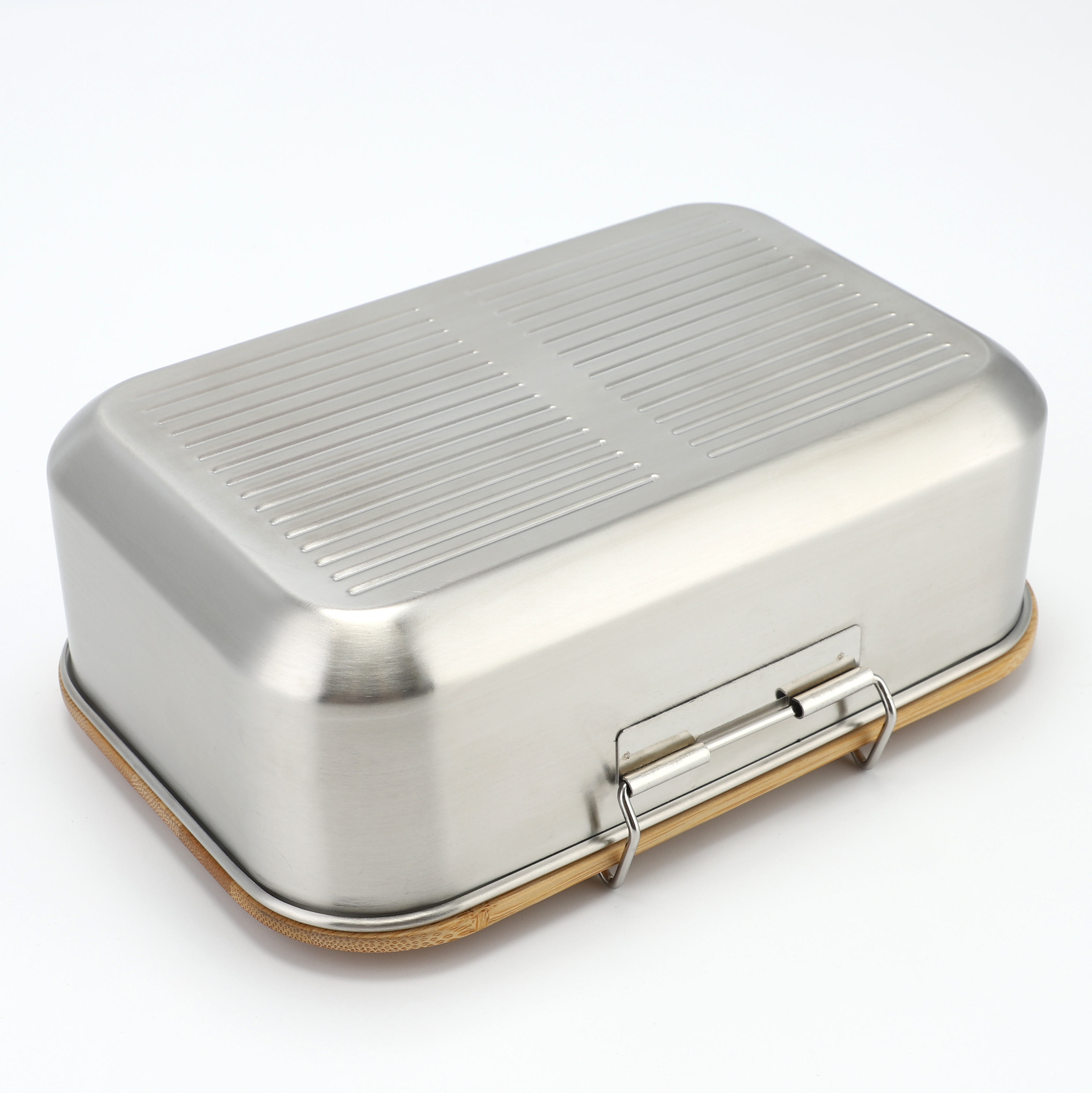 New Bamboo Lid Stainless Steel Food Container Food Packaging Containers Leakproof Metal Bento Lunch Box Stainless Steel Food Carrier