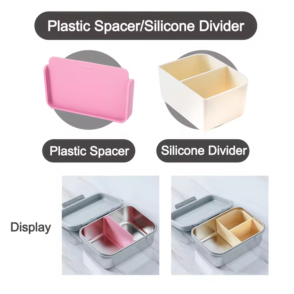 New Design 304 Stainless Steel Fresh-keeping Box Snap-on Refrigerator Storage Tin Box Heating Food Grade Microwave Sealed Box
