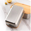 New Design 304 Stainless Steel Fresh-keeping Lunch Box Bamboo Cover Leak-proof Heating Food Grade Microwave Sealed Box
