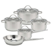 Wholesale Custom Kitchen Stainless Steel Cooking Pot Casserole Set Soup Pots and Frying Pans Set 9 Pieces Cookware Sets