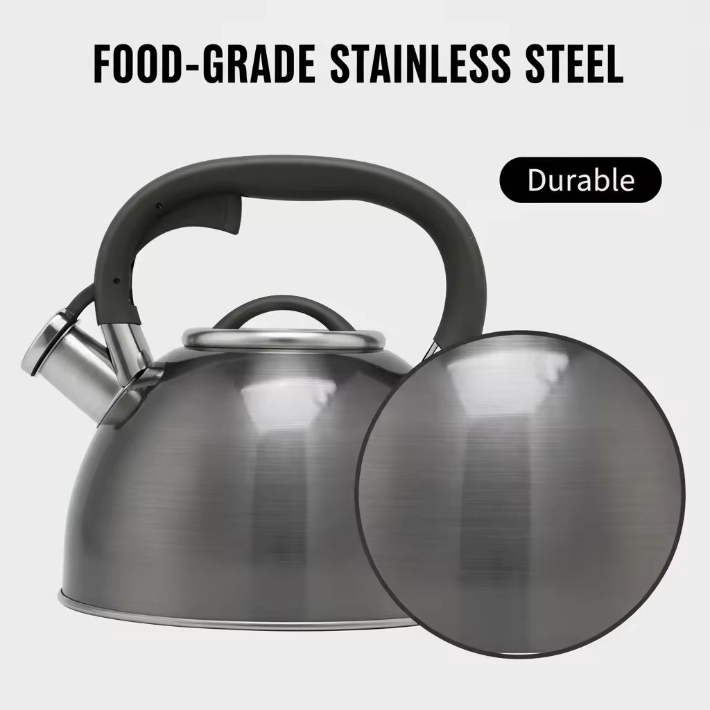 Factory Wholesale 2.8-3LWhistling Tea Kettle Tea Pot Customized Color Stainless Steel Hot Water Teapot for ALL Stovetop