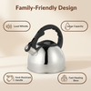 Factory Wholesale 2.5LWhistling Tea Kettle Pot Cool-Touch Handle Stainless Steel Hot Water Teapot for ALL Stovetop
