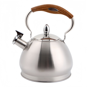 Factory Wholesale 3.0L Whistling Tea Kettle Pot Wood-Pattern Cool-Touch Handle Stainless Steel Hot Water Teapot for ALL Stovetop