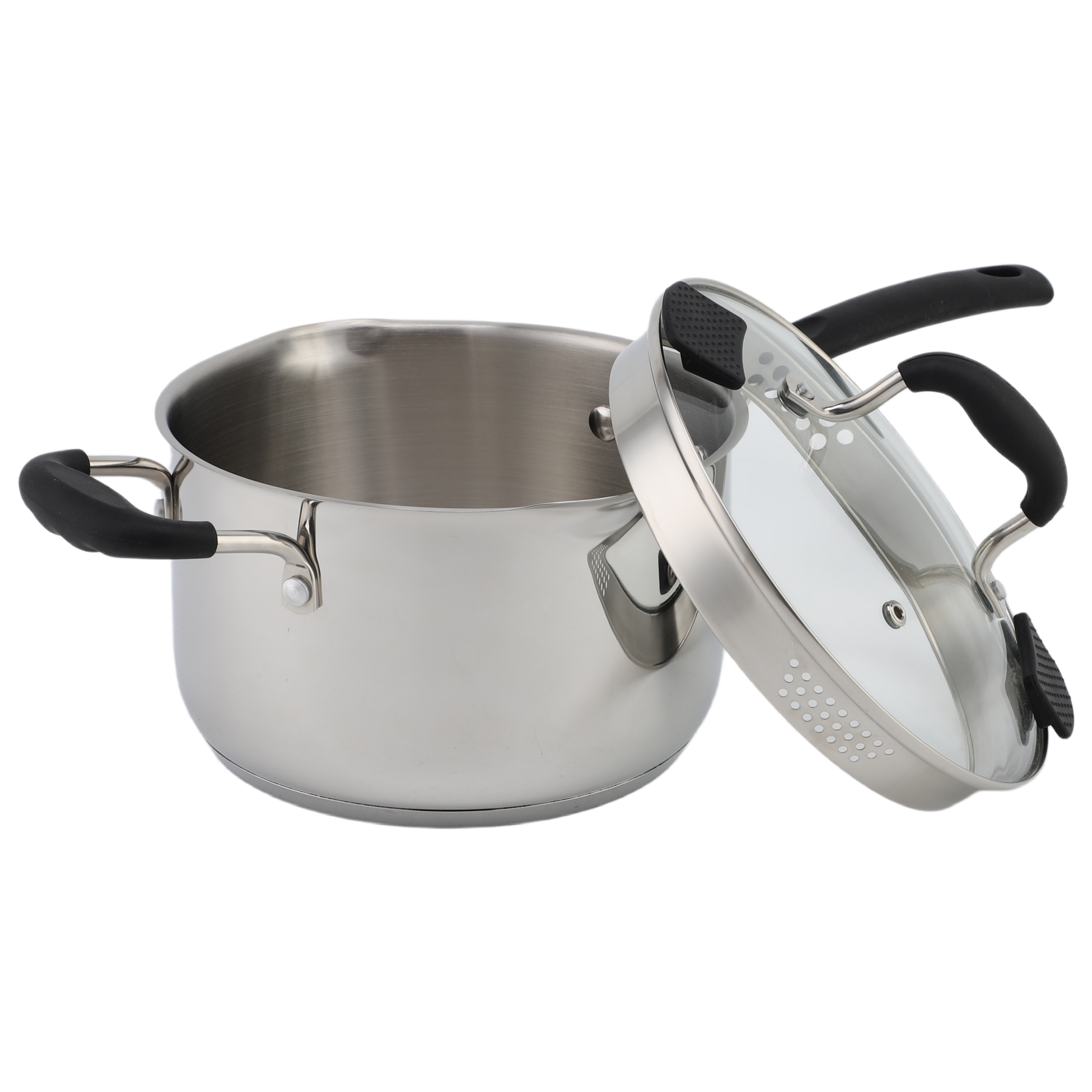 Factory New Arrival Stainless Steel Cookware Set with Handle Cooking Pots Brazed Bottom Cookware Set Casserole Soup & Stock Pots With Lids