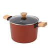 9 PCS Customizable Ceramic Non Stick Pans and Pots Set Induction Cast Aluminum Cookware Set Pots and Pans Set with Wood Handle