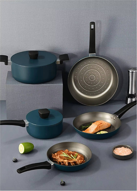 8PCS Customizable Ceramic Nonstick Pans and Pots Set Induction Cast Aluminum Ceramic Cookware Set Pots and Pans Set