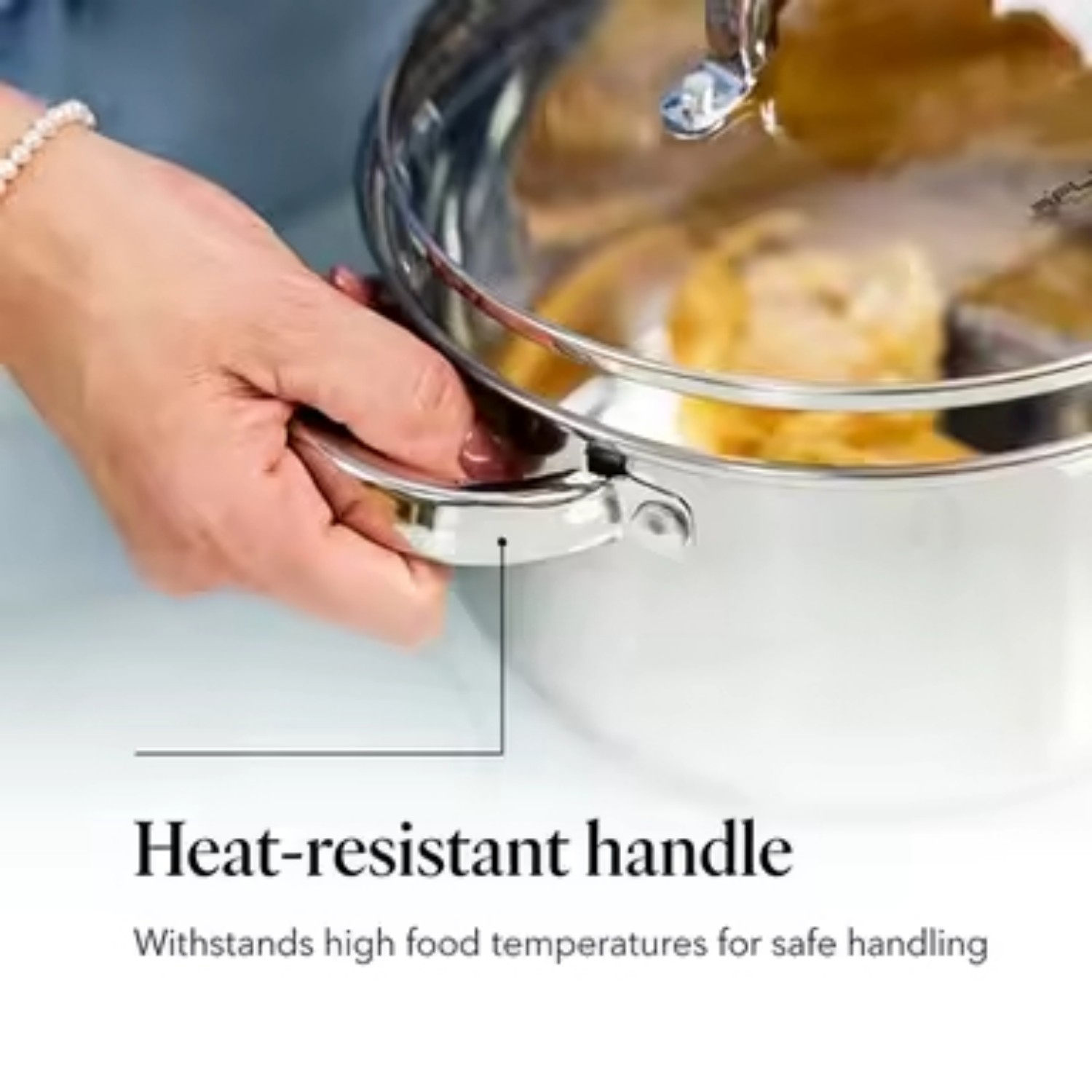 Hot Sale Cooking Pot Heavy Weight 5ply Base Stainless Steel Casserole Soup Pot Stock Pots with Stainless Steel Handle
