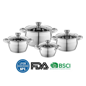 Hot Sale Belly Shape Cooking Pot Heavy Weight 5ply Base Stainless Steel Casserole Soup Pot Stock Pot with Stainless Steel Handle
