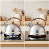 Factory Wholesale 3L Whistling Tea Kettle Tea Pot Customized Color Stainless Steel Hot Water for ALL Stovetop with Wood Handle
