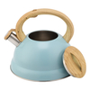 Factory Wholesale 3L Whistling Tea Kettle Tea Pot Customized Color Stainless Steel Hot Water for ALL Stovetop with Wood Handle