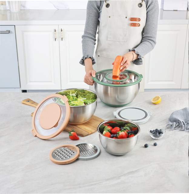 Stainless Steel Mixing Bowl with Lid