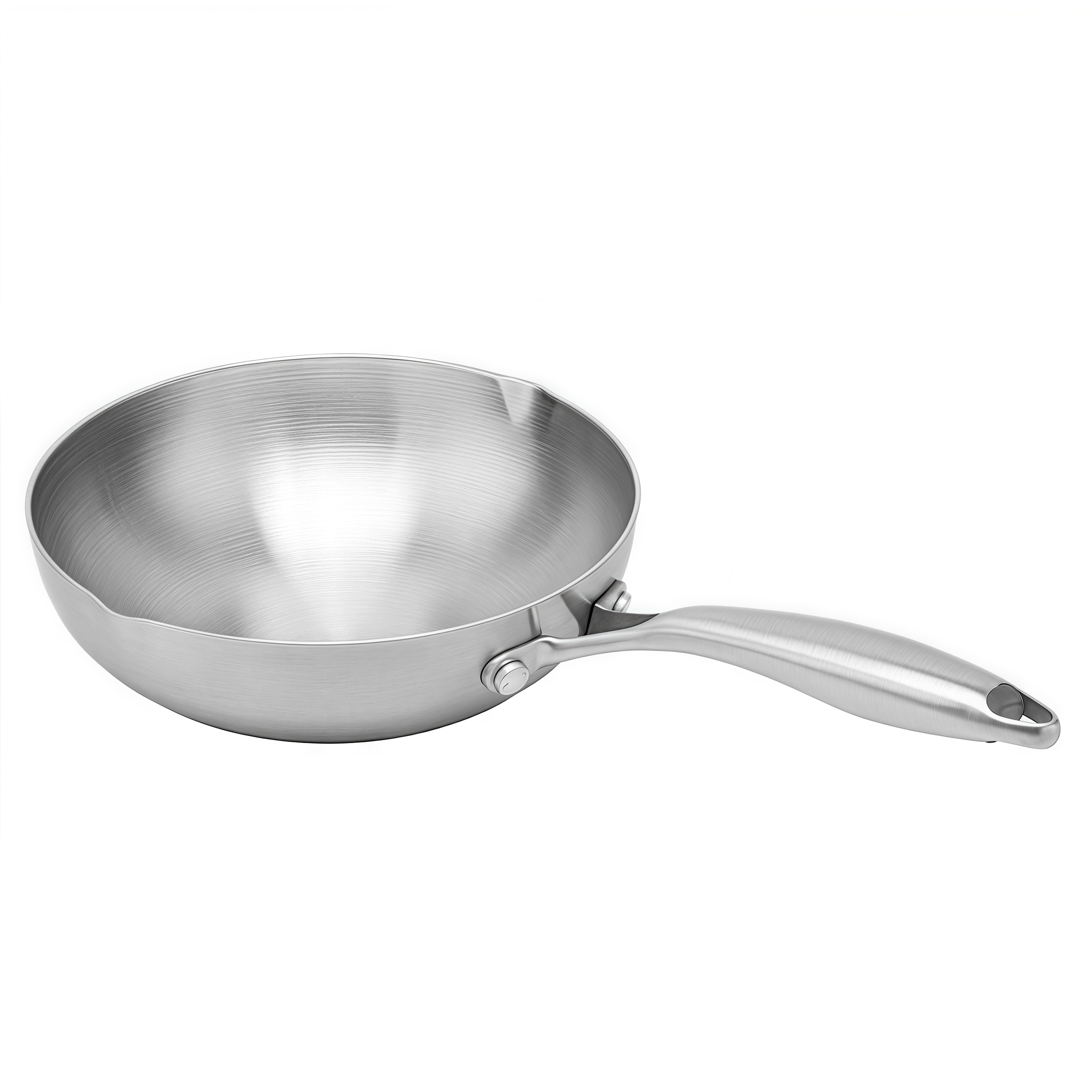 Hybrid TriPly Stainless Steel Nonstick Wok With Handle No Coating Nonstick Cookware Support ODM/OEM Non Toxic NO PFAS PFAS