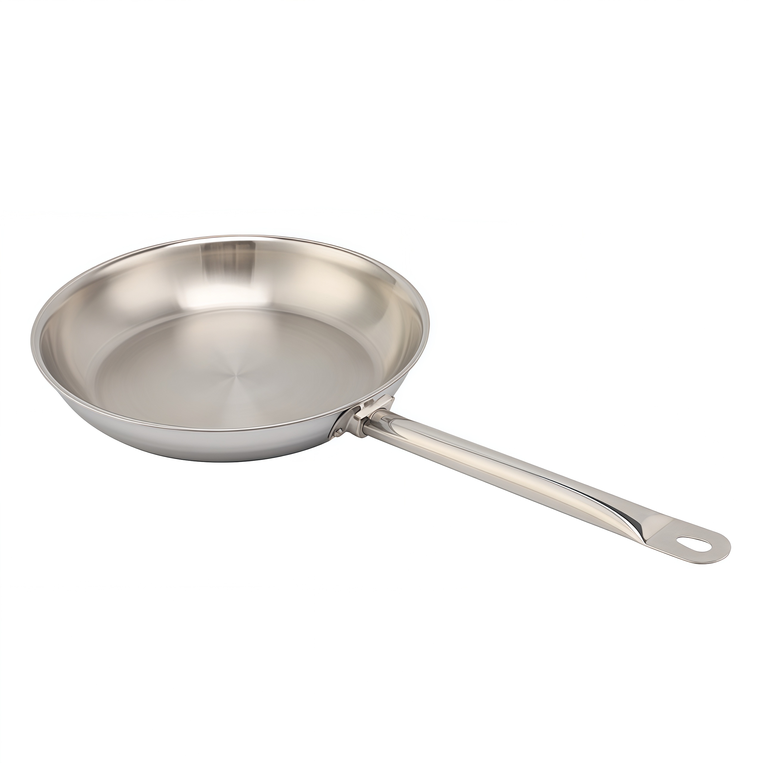 Factory Customized Food Grade Triply Cooking Pan Steel Stainless Non-coating Frying Pan for Skillet Omlet with Hollow Handle