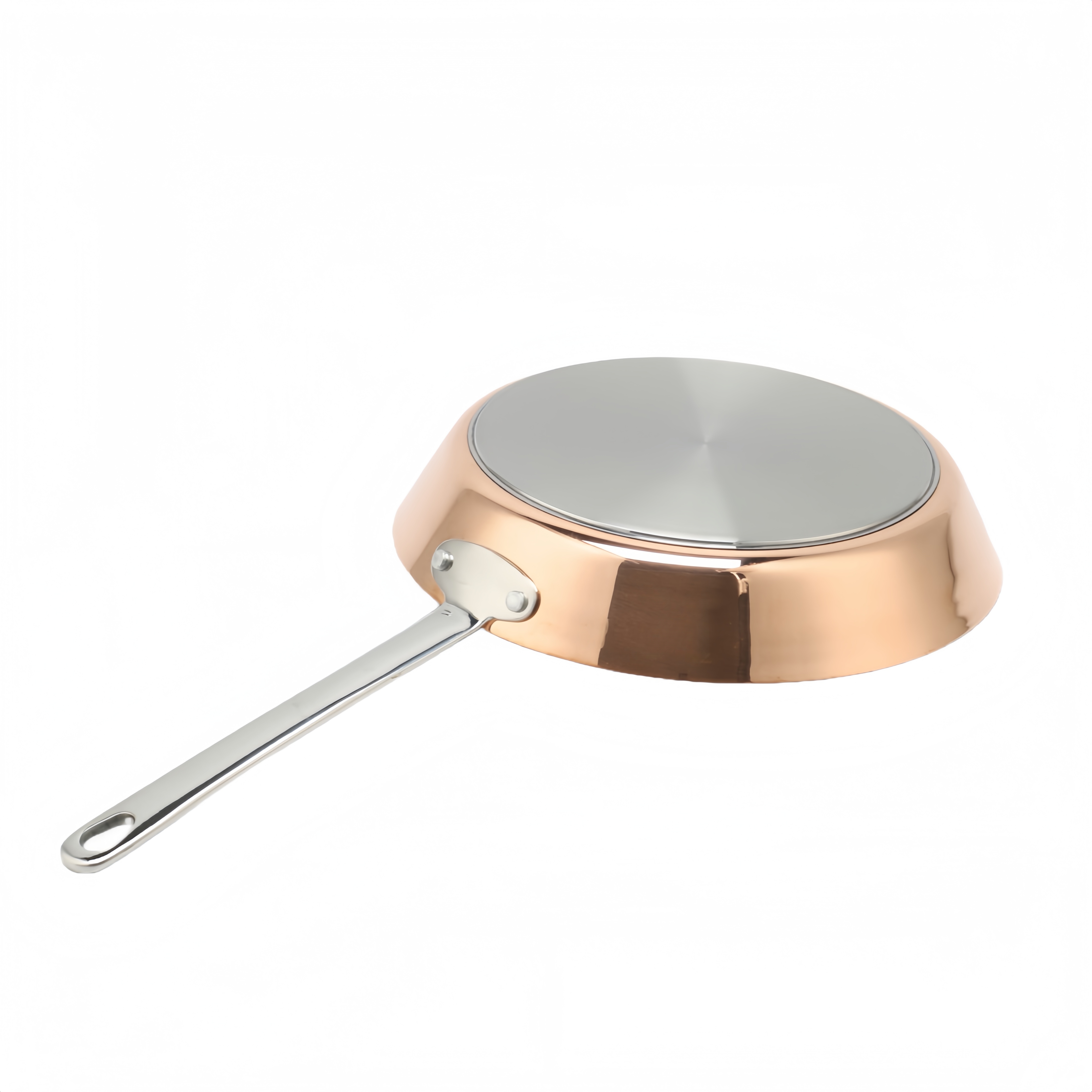 Hot Sale Wholesale 3 Layer Copper Tri-ply Stainless Steel Pan 20/24/26/28cm 8inch/10inch/12inch Non-Coating Cookware Frying Pan