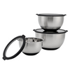Customized Mixing Bowls Set 3QT 5QT Stainless Steel Mixing Bowl With Glass Lid