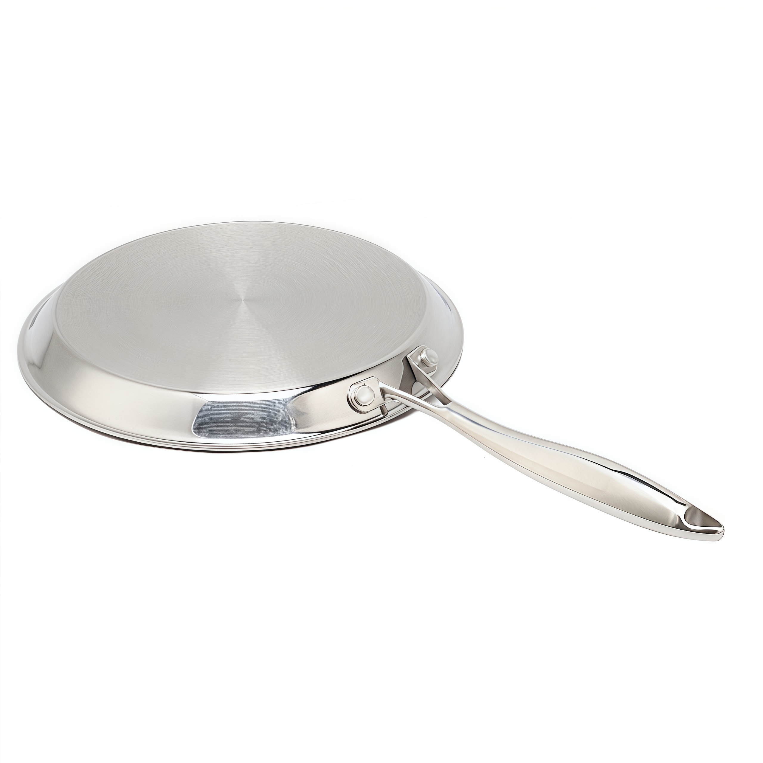 9/10/12 Inch Cookware Triply Hybrid Stainless Steel Griddle Pan Pizza Tray Pancake Pan Nonstick PFOA Free Ceramic Coating Frying Pan Skillets