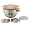 4-1 Colander with Bowl Set Colander Bowl 304 Stainless Steel Mixing Salad Bowl with Strainer Colanders Sets Storage Drain Basket