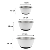 Wholesale Colorful 3-Piece Double Layer Mixing Bowl Set 16/20/24cm Stainless Steel Inside Plastic Outside and Good Grip Wide Rim