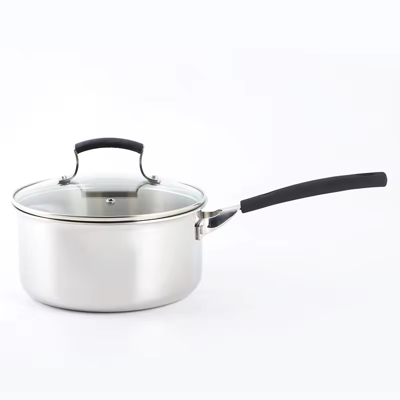 High Quitity 9pcs Tri-ply Stainless Steel Kitchen Ware Cooking Pot Cookware Sets With Tempered Glass Lid