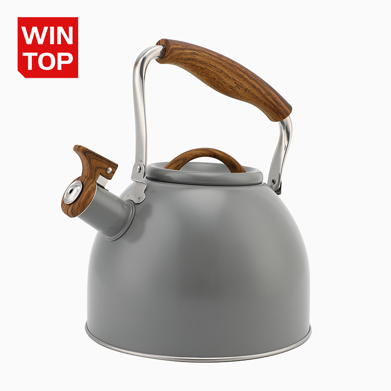 New Model 2.8L Whistling Tea And Water Kettle, Gas Stovetop & Induction New Handle Design, Wooden Handle +SS , Satin Polished