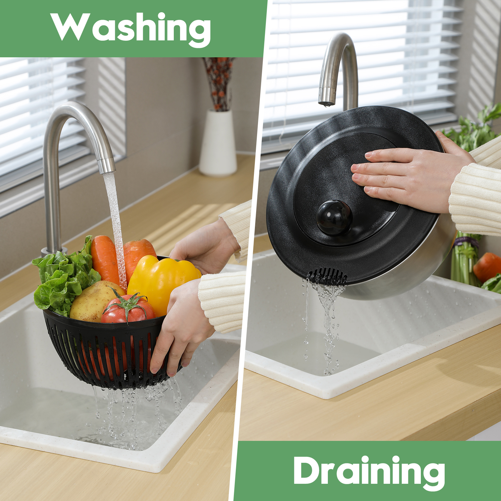 Multifunction Fruits Vegetables Large 5L Stainless Steel Salad Spinner With Grater