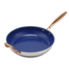 Hot Sale Wholesale Impact Bonded Bottom Stainless Steel Pan 20/24/26/28cm 8inch/10inch/12inch Non-Coating Cookware Frying Pan