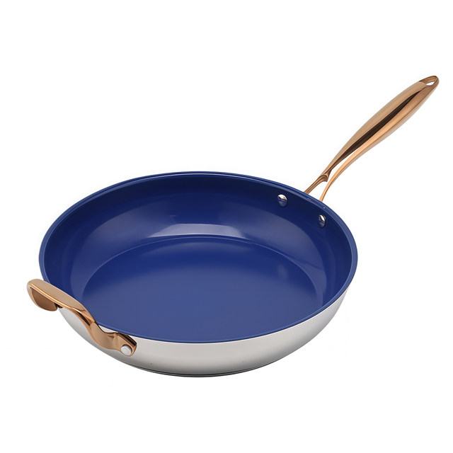 Hot Sale Wholesale Impact Bonded Bottom Stainless Steel Pan 20/24/26/28cm 8inch/10inch/12inch Non-Coating Cookware Frying Pan