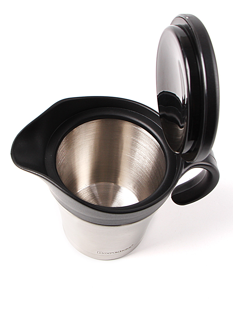 Kitchen Gadgets Stainless Steel Hinged Lid Gravy Boat Double Layered Sauce Pot Fruit Juicer Container