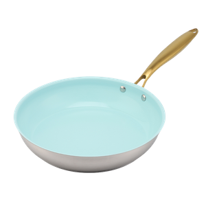 Hot Sale Wholesale Impact Bonded Bottom Stainless Steel Pan 20/24/26/28cm 8inch/10inch/12inch Non-Coating Cookware Frying Pan