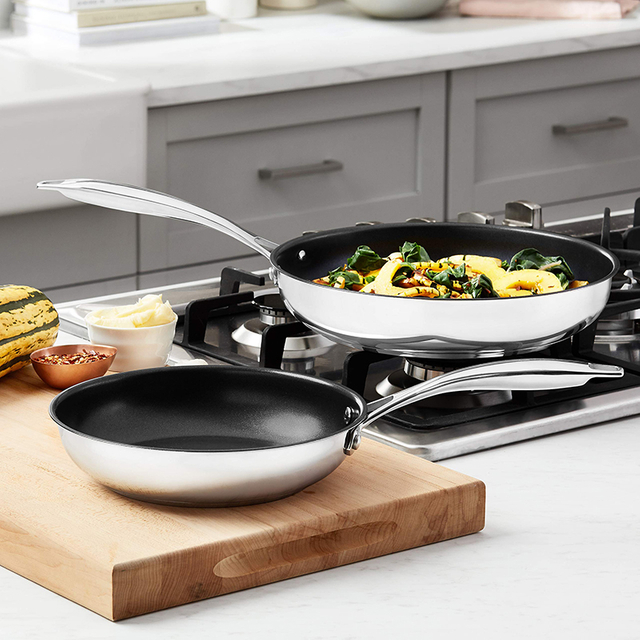 Hot Sale Wholesale 3 Layer Base Stainless Steel Pan 20/24/26/28cm 8inch/10inch/12inch Ceramics Nonstick Cookware Frying Pan