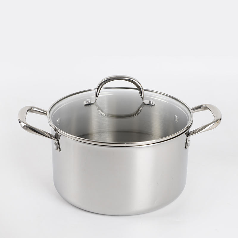 10 Piece High Quality Wholesale 18/10 Triply Stainless Steel 3 Layer Pots And Pans Steamer Set Cookware Set Saucepan Frying Pan