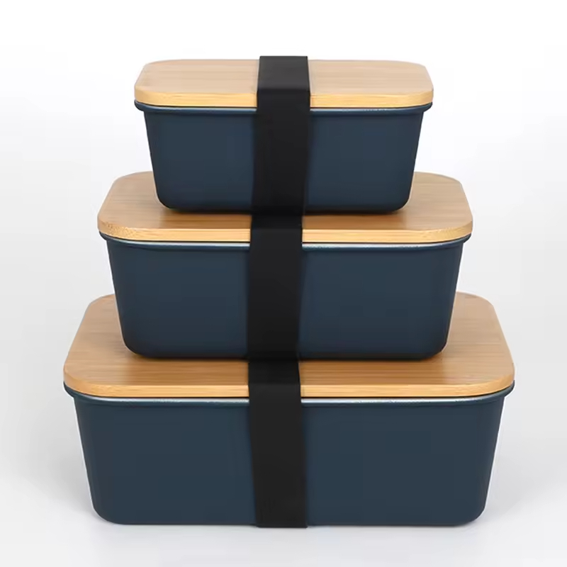 Food Container Bento Lunch Box 304 Stainless Steel Lunch Box with Bamboo Lid