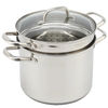 Factory Supply Kitchenware 8 Liter Stainless Steel Pasta Cooker 24cm Pasta Cooker Steamer Multi-Pot