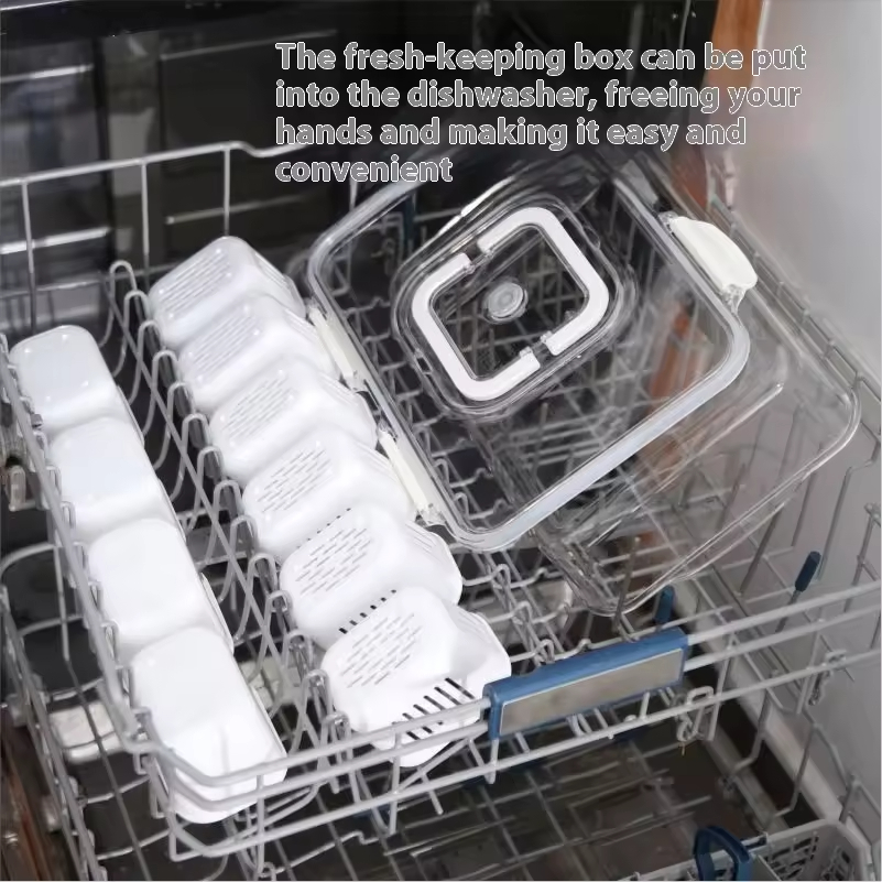 Factory Wholesale Fresh Food Storage Box Set with Compartments for Refrigerator Food Sealed Fresh Keeping Container with Timer