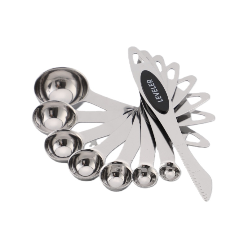 Magnetic Measuring Spoons Set Stainless Steel with Leveler for Baking and Spoon
