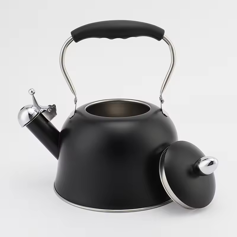Customized 3L Stainless Steel Hot Water Tea Pot Modern Design Whistling Kettle with Folded Handle for Home Use