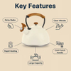 Factory Wholesale 3L Whistling Tea Kettle Pot Wood-Pattern Cool-Touch Handle Stainless Steel Hot Water Teapot for ALL Stovetop