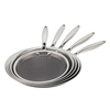 4Pcs Triply Stainless Steel No Coating Non-stick Frying Pan Thickened Gas Induction Cooker Universal Flat Bottom Pot Fried Pan