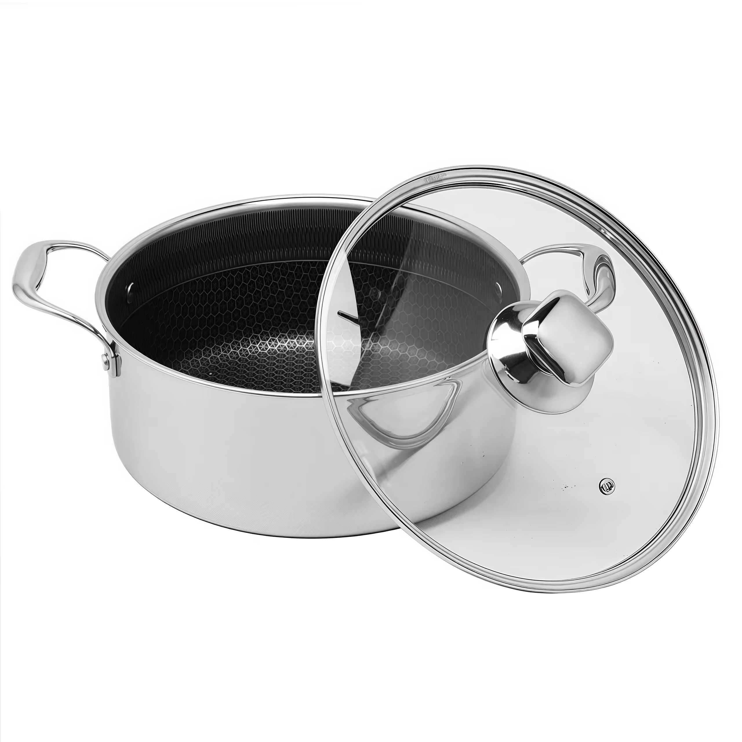 TRIPLY Stainless Steel Soup Pot Set Kitchen Non-stick Stew Pot with Handle and Lid