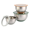 Stainless Steel Mixing Bowls Set with Transparent Lids Hot Cold Serving Salad Bowl Cream Mixing Restaurant Use Low Price Sets