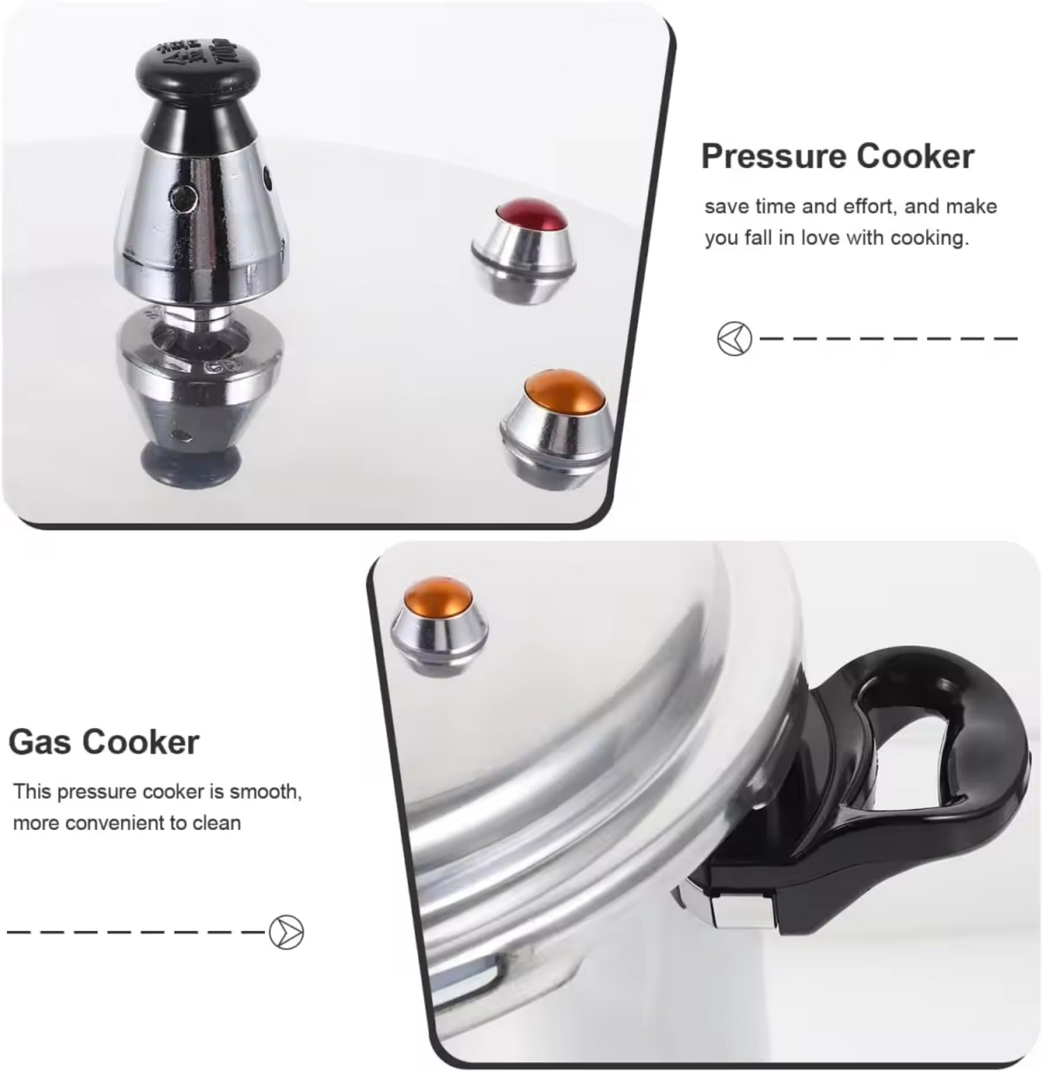 Factory Small Aluminum Alloy Pressure Cooker with Magnetic Bottom 3L 4L 5L 7L 9L 11L 13L 17L Sizes for Gas and Induction Cooker