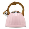 Factory Wholesale 2.5L Whistling Tea Kettle Tea Pot Customized Color Stainless Steel Hot Water for ALL Stovetop with Wood Handle