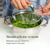 Hot Sale Cooking Pot Heavy Weight 5-ply Base Stainless Steel Casserole Soup Pot Stock Pots Frypan with Stainless Steel Handle