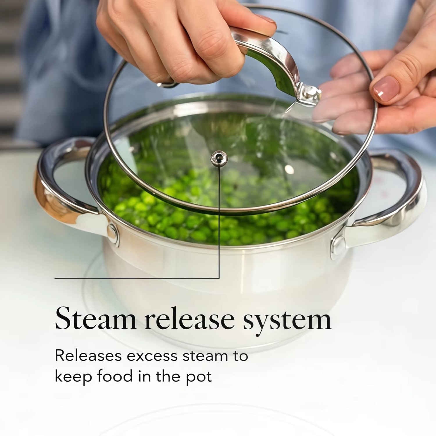 Hot Sale Cooking Pot Heavy Weight 5-ply Base Stainless Steel Casserole Soup Pot Stock Pots Frypan with Stainless Steel Handle