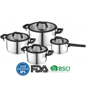 Hot Sale Strainer Lid Cooking Pot Heavy Weight 5 Layer Base Stainless Steel Casserole Soup Pot Stock Pots with Silicone Handle