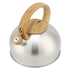3.0L Stove Top Stainless Steel Tea Pot New Food Grade Polished Custom Top Seller Whistling Tea Kettle With Wood Handle