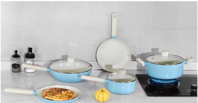 Factory Customizable Aluminum Ceramic Non Stick Frying Pan Omelet Pans Stone Cookware Chef's Pan PFOA Free Induction Compatible